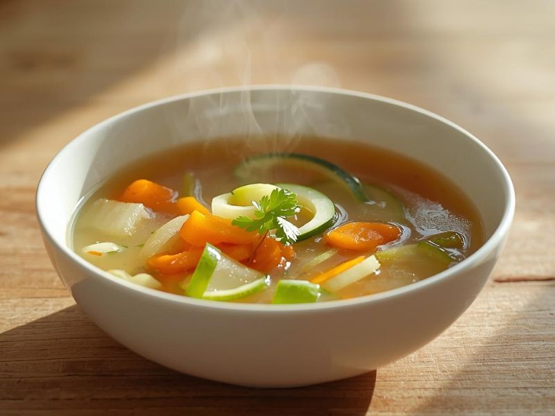 ฤinija tople supe od povrฤa kao lagan i zasitan obrok za detoks organizma za jedan dan.